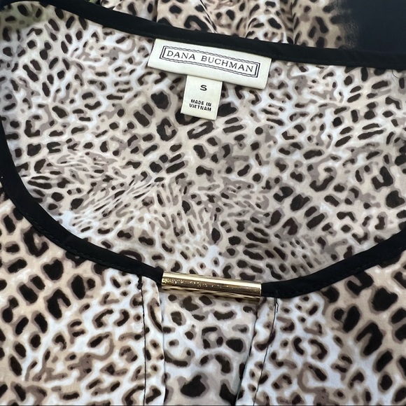 Dana Buchman Cheetah Floral Batwing Top Blouse SZ S - Picture 9 of 13